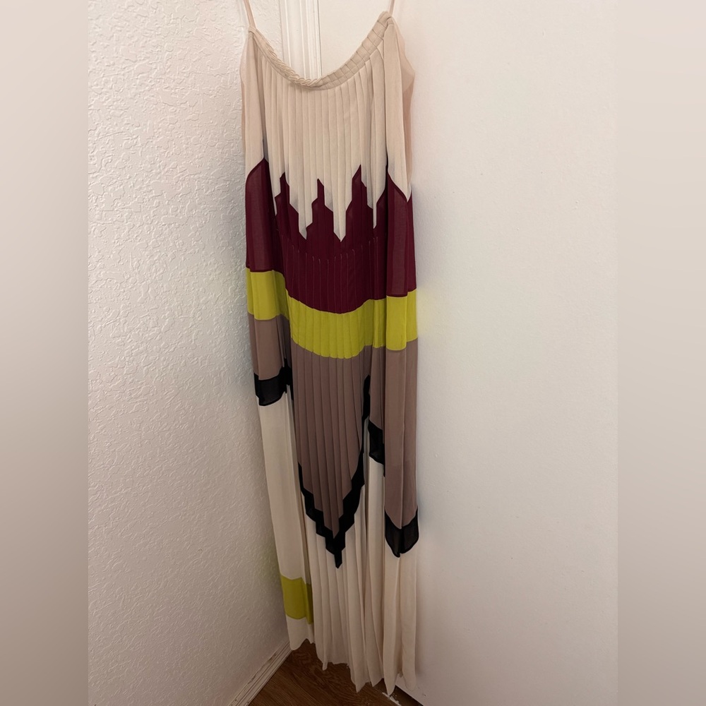 Colorful Pleated Maxi Dress